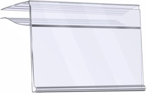 100 PCS Shelf Label Holder Clear Plastic Clip on Labels Shelf Tags for Wire Shelving 0.2'' to 0.4'' Wood Glass Shelves Sign Price Tags 1.57 x 3.15 Inches in Kuwait