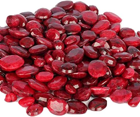 GEMHUB Ring Size Gorgeous African Pigeon Blood Red Ruby Approx 100 Ct./7 Pcs Loose Gemstones Lot Ruby July Birthstone in Saudi Arabia
