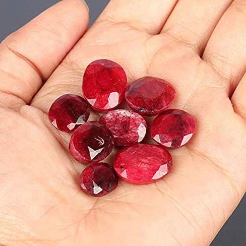 GEMHUB Ring Size Gorgeous African Pigeon Blood Red Ruby Approx 100 Ct./7 Pcs Loose Gemstones Lot Ruby July Birthstone in Saudi Arabia