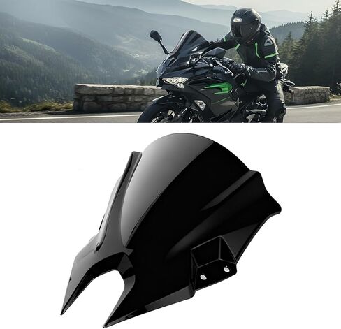 Motorcycle Windshield Fit for 15" Ninja 500 Windscreen 2024 2025 2026 Ninja500 SE Double Bubble Wind Deflector Screen Visor Flyscreen Black in Saudi Arabia