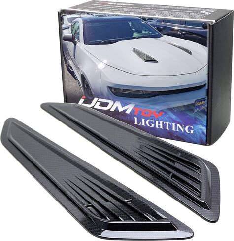 غطاء محرك السيارة iJDMTOY بلمسة نهائية سوداء لامعة وزخارف تزيين على طراز فتحة التهوية متوافقة مع شيفروليه 2016-2023 كامارو in Kuwait