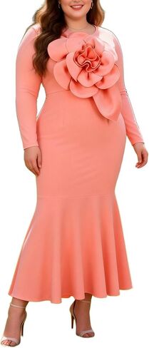 فستان أنيق من ONTINVA للنساء لعيد الحب بأكمام طويلة وحفلات متوسطة الطول وحفلات ذيل السمكة وحفلات الزفاف وحفلات الكوكتيل in Kuwait