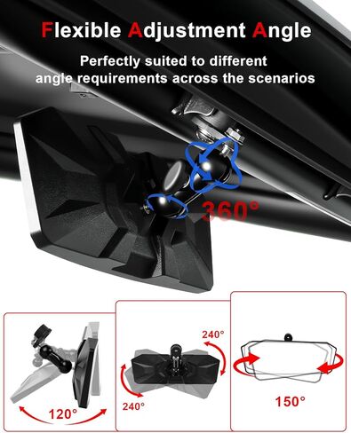 StraknightMT Rearview Mirror Compatible with 2025-2026 CFMOTO UFORCE U10 Pro Highland U10 Pro XL/ZForce 950, Center Mirror Accessories with Adjustment Angle Shatter Proof No Vibration in Saudi Arabia