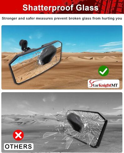 StraknightMT Rearview Mirror Compatible with 2025-2026 CFMOTO UFORCE U10 Pro Highland U10 Pro XL/ZForce 950, Center Mirror Accessories with Adjustment Angle Shatter Proof No Vibration in Saudi Arabia