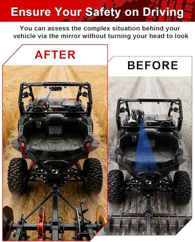 StraknightMT Rearview Mirror Compatible with 2025-2026 CFMOTO UFORCE U10 Pro Highland U10 Pro XL/ZForce 950, Center Mirror Accessories with Adjustment Angle Shatter Proof No Vibration in Saudi Arabia