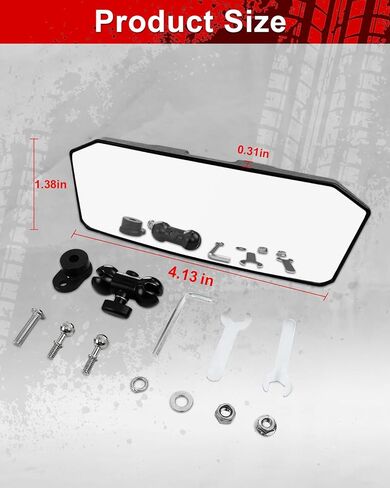 StraknightMT Rearview Mirror Compatible with 2025-2026 CFMOTO UFORCE U10 Pro Highland U10 Pro XL/ZForce 950, Center Mirror Accessories with Adjustment Angle Shatter Proof No Vibration in Saudi Arabia