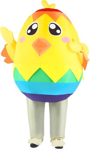 Easter Inflatable Chicken Costume Adult Blow-up Egg Chick Men Women Fancy Dress Outfit for Party Holiday Full Body in Saudi Arabia