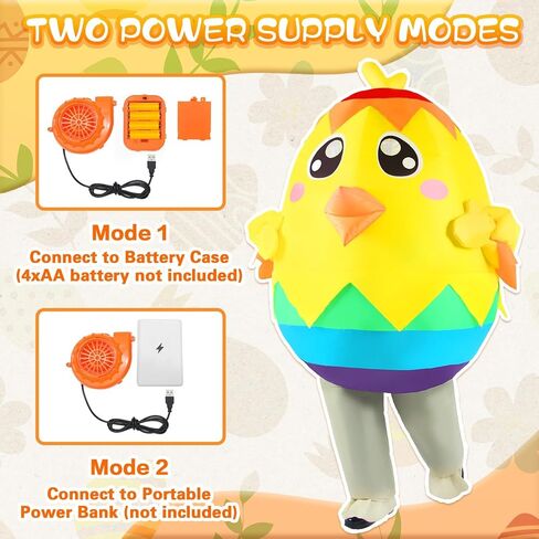 Easter Inflatable Chicken Costume Adult Blow-up Egg Chick Men Women Fancy Dress Outfit for Party Holiday Full Body in Saudi Arabia