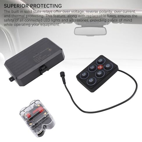 6 Gang Panel RGB DC 12V to 24V Auto Dimming IP68 Waterproofing Circuit Control Relay System Box for Car Pickup Truck UTV Boat Yacht Experience with Dimm 6 Gang Panel12V 24V in Saudi Arabia