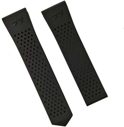 Black FKM Rubber watch strap with quick release mechanism to fit TAG Heuer Connected E4 42 mm smart watches. in Kuwait