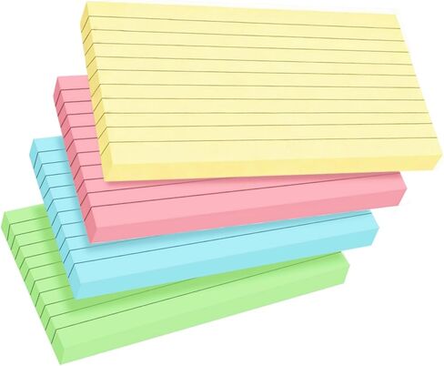 100 Count Colored Index Cards 3x5 Inch Ruled Flashcards Notecards 4 Color (25 Sheets Each),Lined Study Card Portable Note Taking for School Office Home in Saudi Arabia