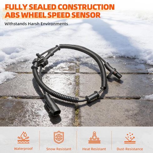 مستشعر سرعة عجلة ABS مكون من 4 لـ Ram 1500 2013-2018، 4 قطع استبدال #19181873 مستشعر سرعة ABS مقاوم للماء والغبار متوافق مع Ram 1500 Classic 2019 جميع المحركات الأمامية والخلفية in Kuwait