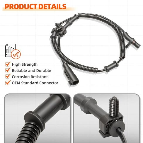 مستشعر سرعة عجلة ABS مكون من 4 لـ Ram 1500 2013-2018، 4 قطع استبدال #19181873 مستشعر سرعة ABS مقاوم للماء والغبار متوافق مع Ram 1500 Classic 2019 جميع المحركات الأمامية والخلفية in Kuwait