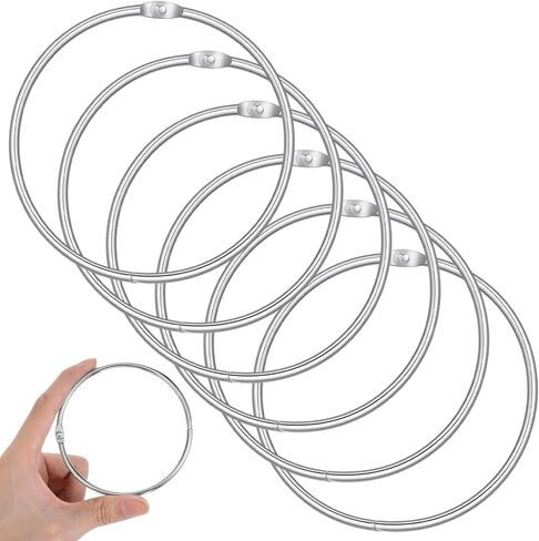 6 Pack 4 Inch Loose Leaf Binder Rings, Plated Steel Metal Rings for Books, Index Cards, Receipts, Memos, Files, DIY Photos, Craft Supplies, Keychains, Office and Home Use in Saudi Arabia
