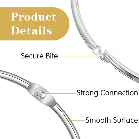 6 Pack 4 Inch Loose Leaf Binder Rings, Plated Steel Metal Rings for Books, Index Cards, Receipts, Memos, Files, DIY Photos, Craft Supplies, Keychains, Office and Home Use in Saudi Arabia