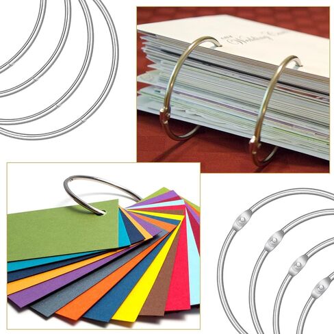 6 Pack 4 Inch Loose Leaf Binder Rings, Plated Steel Metal Rings for Books, Index Cards, Receipts, Memos, Files, DIY Photos, Craft Supplies, Keychains, Office and Home Use in Saudi Arabia