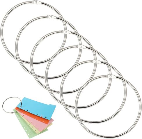 6 Pack Metal Rings for Index Cards 4 inch Large Binder Book Rings Plated Book Ring Loose Leaf Binder for Keychains Washi Tape Organizer Storage Ring Hoop for Home Office Paper Receipts Photos in Saudi Arabia