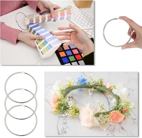 6 Pack Metal Rings for Index Cards 4 inch Large Binder Book Rings Plated Book Ring Loose Leaf Binder for Keychains Washi Tape Organizer Storage Ring Hoop for Home Office Paper Receipts Photos in Saudi Arabia