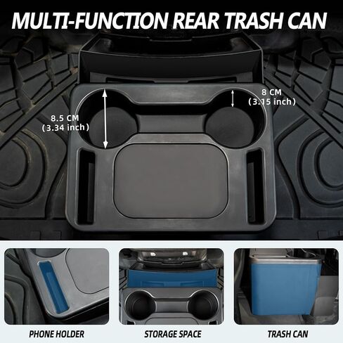 Trash Can with Cup Holder for Wrangler JL JLU & Gladiator JT, Large Rear Storage Organizer with Cup Holder & Phone Holder Multi-Function Jeep Accessories for Wrangler JL JLU & Gladiator JT 2018-2025 in Saudi Arabia