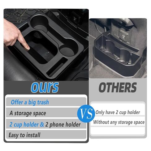 Trash Can with Cup Holder for Wrangler JL JLU & Gladiator JT, Large Rear Storage Organizer with Cup Holder & Phone Holder Multi-Function Jeep Accessories for Wrangler JL JLU & Gladiator JT 2018-2025 in Saudi Arabia