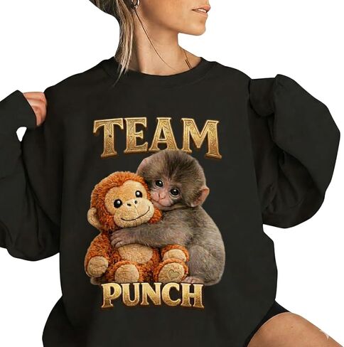 سويت شيرت Team Punch Monkey، قميص Baby Monkey Punch، سترة قرد لطيفة، هدية لمحبي الحيوانات، ملابس لعبة in Kuwait