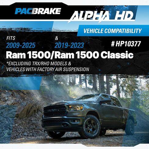 Pacbrake HP10337 ALPHA HD Rear Air Suspension Kit 2009-2025 RAM 1500 & 2019-2023 RAM 1500 Classic excluding TRX/RHO Models and vehicles with Factory Air Suspension in Saudi Arabia