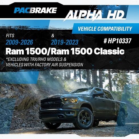 Pacbrake HP10337 ALPHA HD Rear Air Suspension Kit 2009-2025 RAM 1500 & 2019-2023 RAM 1500 Classic excluding TRX/RHO Models and vehicles with Factory Air Suspension in Saudi Arabia