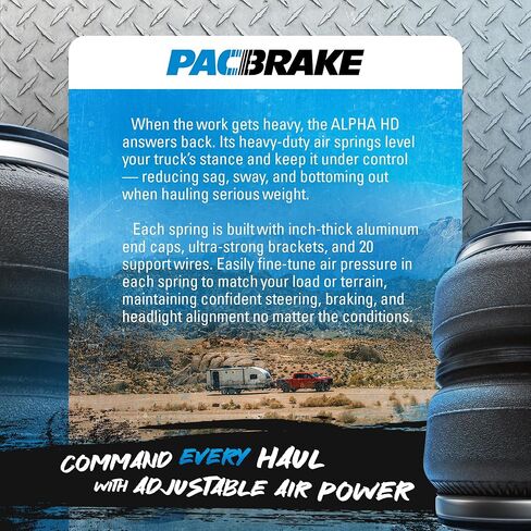 Pacbrake HP10337 ALPHA HD Rear Air Suspension Kit 2009-2025 RAM 1500 & 2019-2023 RAM 1500 Classic excluding TRX/RHO Models and vehicles with Factory Air Suspension in Saudi Arabia