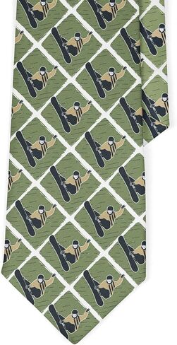 Novelty Necktie for Men (Snowboard Man Winter Pattern) Fun Conversational Silky Tie, Neck Tie for Party, Events, Unique and Original in Saudi Arabia