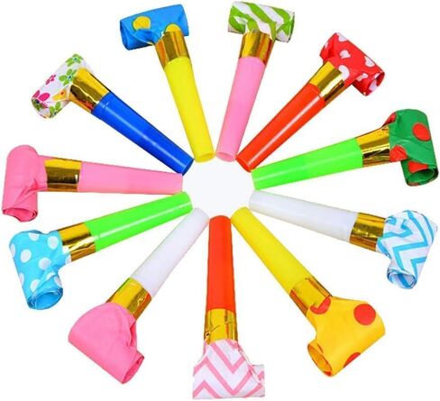 30 Pcs Party Blower Multicolor Musical Blowouts Whistles Funny Party Noisemakers Party Horns Party Supplies in Kuwait