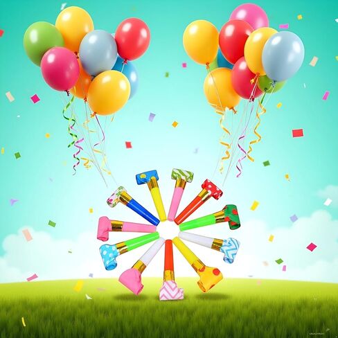 30 Pcs Party Blower Multicolor Musical Blowouts Whistles Funny Party Noisemakers Party Horns Party Supplies in Kuwait