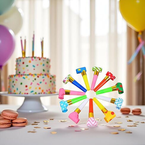 30 Pcs Party Blower Multicolor Musical Blowouts Whistles Funny Party Noisemakers Party Horns Party Supplies in Kuwait