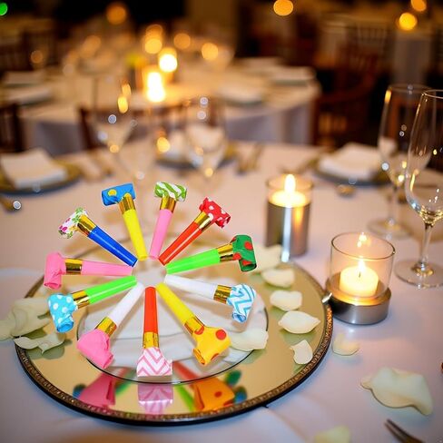 30 Pcs Party Blower Multicolor Musical Blowouts Whistles Funny Party Noisemakers Party Horns Party Supplies in Kuwait