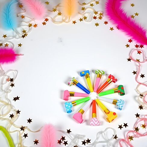 30 Pcs Party Blower Multicolor Musical Blowouts Whistles Funny Party Noisemakers Party Horns Party Supplies in Kuwait