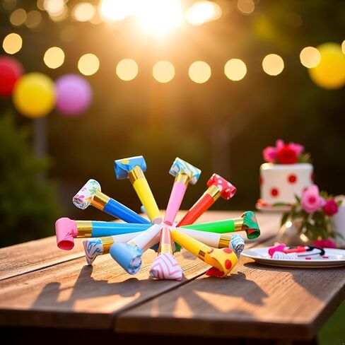 30 Pcs Party Blower Multicolor Musical Blowouts Whistles Funny Party Noisemakers Party Horns Party Supplies in Kuwait