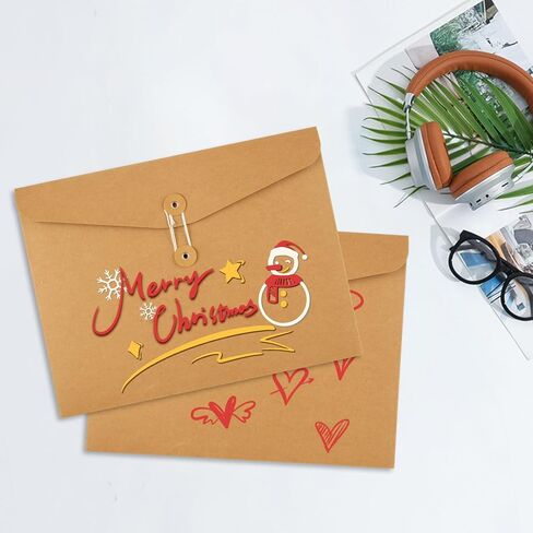 25 PCS Horizontal Kraft Paper String Envelope File Folder a4 String Tie Closure Paper Pocket Folders Kraft Project Pocket with String a4 Top Secret Folder for Office, Letter, File in Saudi Arabia