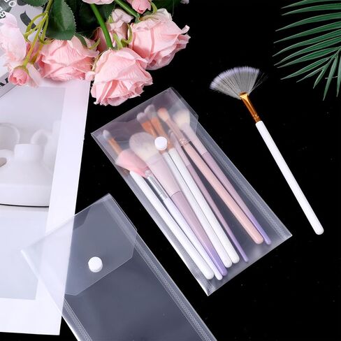 10 Pack Clear Plastic Envelopes Receipt Stickers Storage Holder Hook Loop Closure Document Folders Reusable Waterproof Clear Envelope Pouch for Receipt Cash Office Supplies Organization in Saudi Arabia