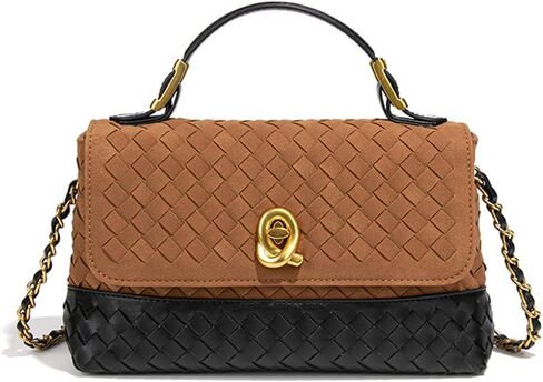 حقائب كروس منسوجة من الجلد السويدي للنساء وحقائب يد بمقبض علوي وحقيبة كتف صغيرة in Kuwait