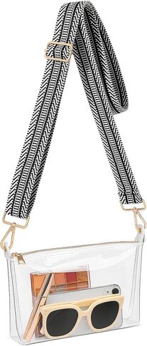 FANGSUN Clear Purse for Women, Clear Crossbody Bag Stadium Approved, Small Transparent Handbag for Concert Event Festival in Kuwait