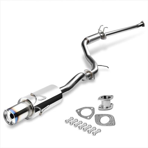 PM PERFORMOTOR 4" Burnt Tip Muffler Stainless Catback Exhaust Compatible with 06-11 Honda Civic EX/LX/DX in Saudi Arabia