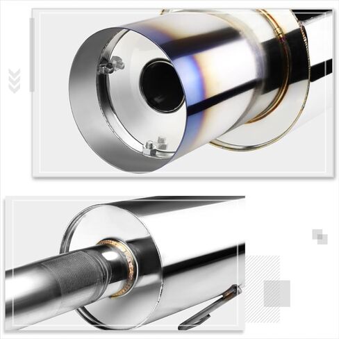 PM PERFORMOTOR 4" Burnt Tip Muffler Stainless Catback Exhaust Compatible with 06-11 Honda Civic EX/LX/DX in Saudi Arabia