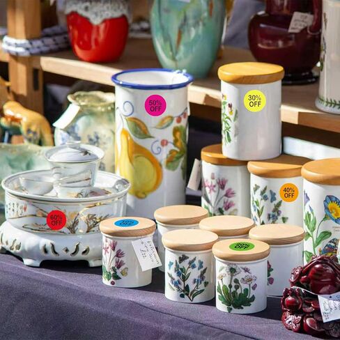 10 to 60 Percent Off Sticker, Circle Discount Sticker for Retail Store Shops, Small Circle Sale Stickers for Clearance, Yard Sales, Supermarkets, and Warehouses(7/8",560PCS) in Kuwait