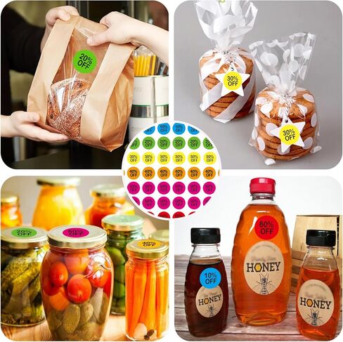 10 to 60 Percent Off Sticker, Circle Discount Sticker for Retail Store Shops, Small Circle Sale Stickers for Clearance, Yard Sales, Supermarkets, and Warehouses(7/8",560PCS) in Kuwait