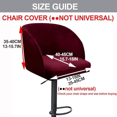 Stretch Velvet Bar Stool Chair Slipcovers with Round Backs Arms Curved Accent Swivel Kitchen Dining Room Chair Cover Slipcovers for Counter Home High Stool,Beige,2pcs in Saudi Arabia