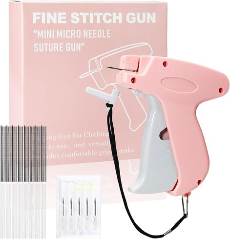 Stitch Gun for Clothes， Handheld Stitch Gun Quick Clothing Fixer，Sewing Kit Includes 1,000 Black Fasteners & 1,000 White Fasteners & 6 Needles (Blue) in Kuwait