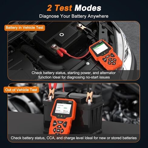 Car Battery Load Tester 12V 24V Automotive Alternator Meter with Cloud Printing 100-2000 CCA Auto Charging & Cranking Capacity Analyzer Diagnostic Tool for Truck, RV, ATV, SUV, Motorcycle, Boat, Yacht in Kuwait
