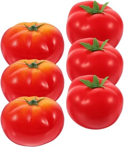 6pcs Artificial Tomato Simulation Tomatoes Fake Fruit Vegetable Normal Size Simulation Tomatoes for Kitchen Home Decor, Party Decoration, Photo Fruits in Saudi Arabia