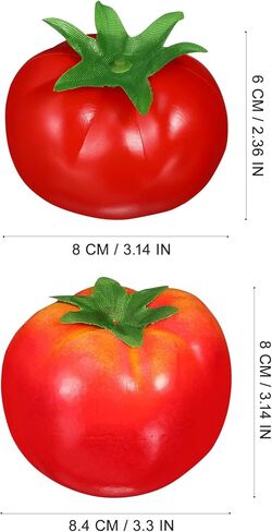 6pcs Artificial Tomato Simulation Tomatoes Fake Fruit Vegetable Normal Size Simulation Tomatoes for Kitchen Home Decor, Party Decoration, Photo Fruits in Saudi Arabia