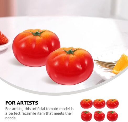 6pcs Artificial Tomato Simulation Tomatoes Fake Fruit Vegetable Normal Size Simulation Tomatoes for Kitchen Home Decor, Party Decoration, Photo Fruits in Saudi Arabia