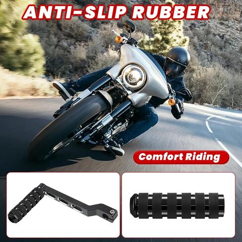 دراجة نارية بطول 3.8 سم، أوتاد ناقل الحركة لأصابع القدم والكعب مناسبة لدراجة Harley Davidson Sportster FL Softail Touring Street Glide Road Glide Road King Trike Dyna، أسود in Kuwait